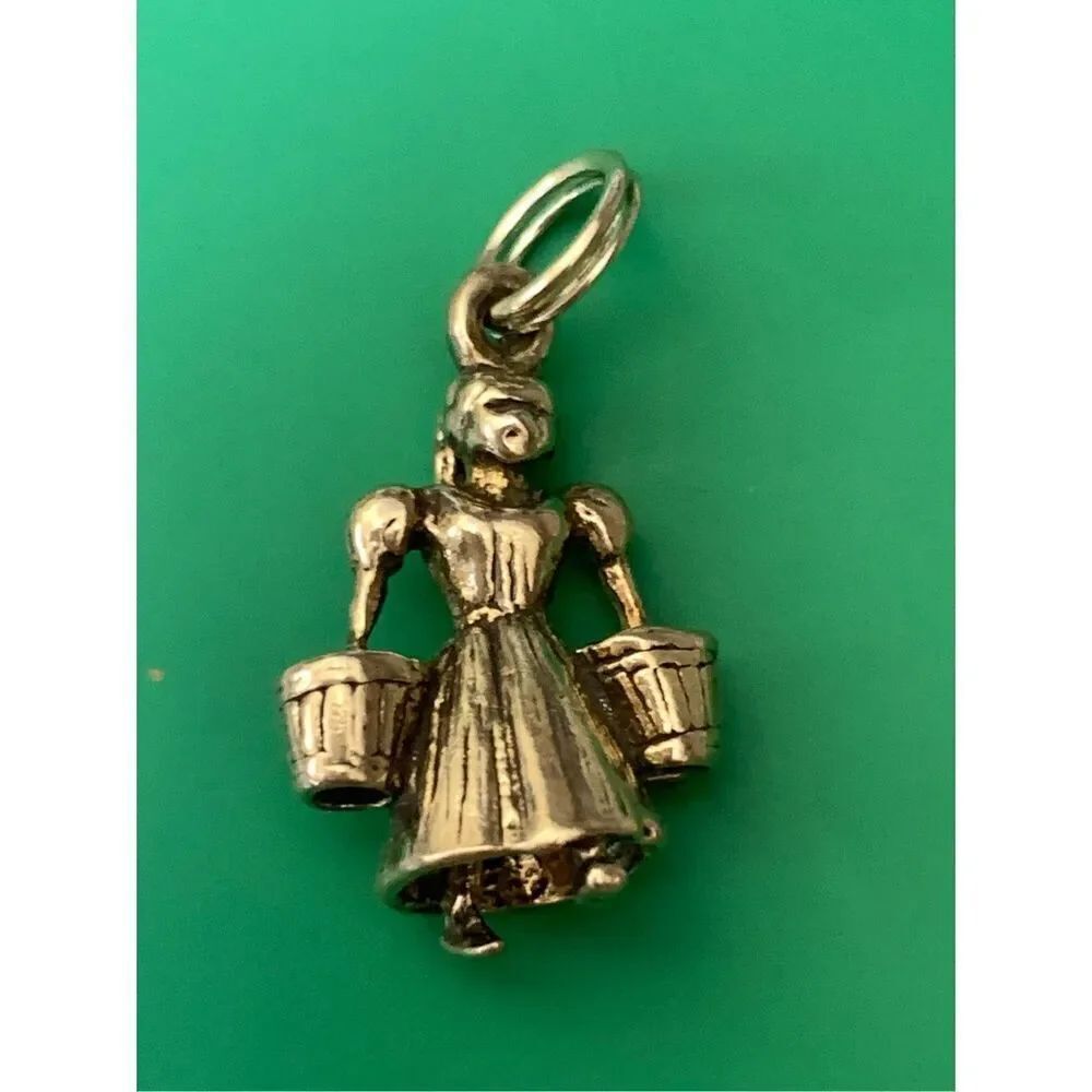 Partridge in a Pear Tree Maid Milking Sterling Silver Jewelry Charm #song